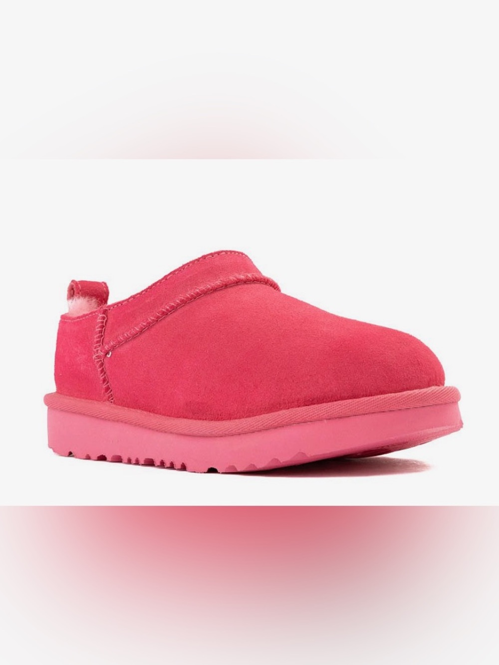 NWT UGG Kid ClassicMicro Boot Bright Pink Bloom Suede Slide 3